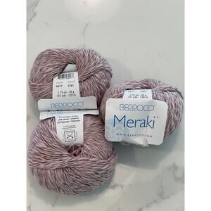 3 Skeins Berroco Meraki DK 71% Cotton 24% Hemp 5% Polyester Yarn